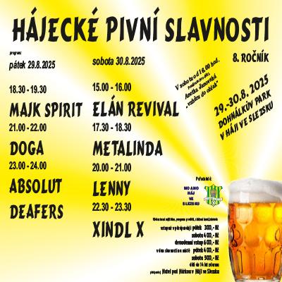 Hájecké pivní slavnosti 2025 / Háj ve Slezsku / 29.-30.08.2025