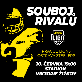 PRAGUE LIONS – AQUAPONIK OSTRAVA STEELERS <br> BITTERS LIGA AMERICKÉHO FOTBALU